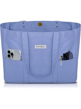 Women’s Violet Everyday Tote Bag Pockets Laptop Sleeve Work Bag